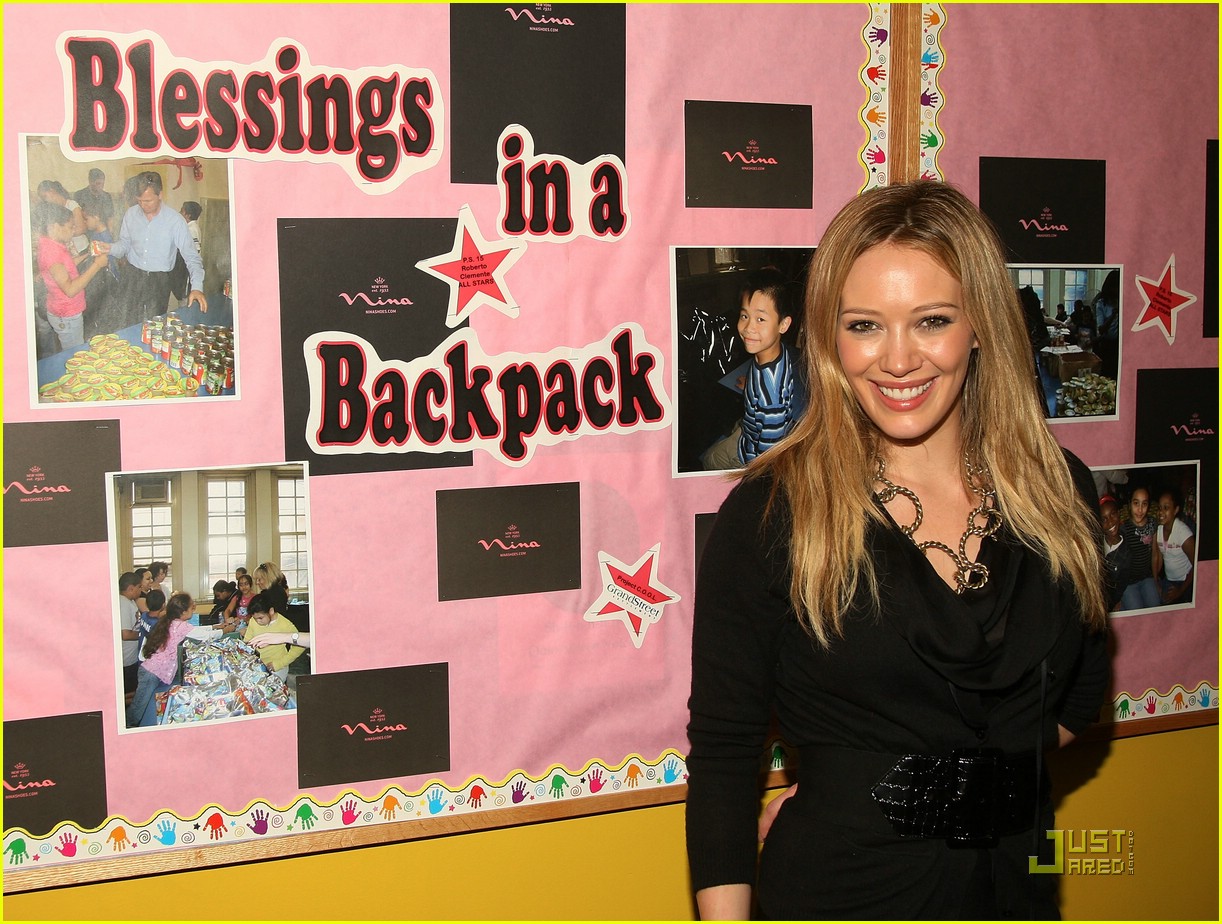 Hilary Duff Brings Blessings in a Backpack