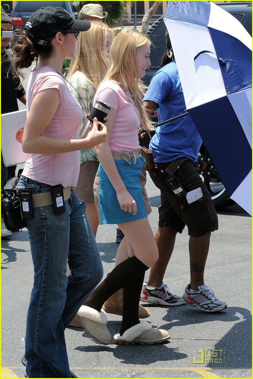 Dakota Fanning Dons Denim Jumpsuit
