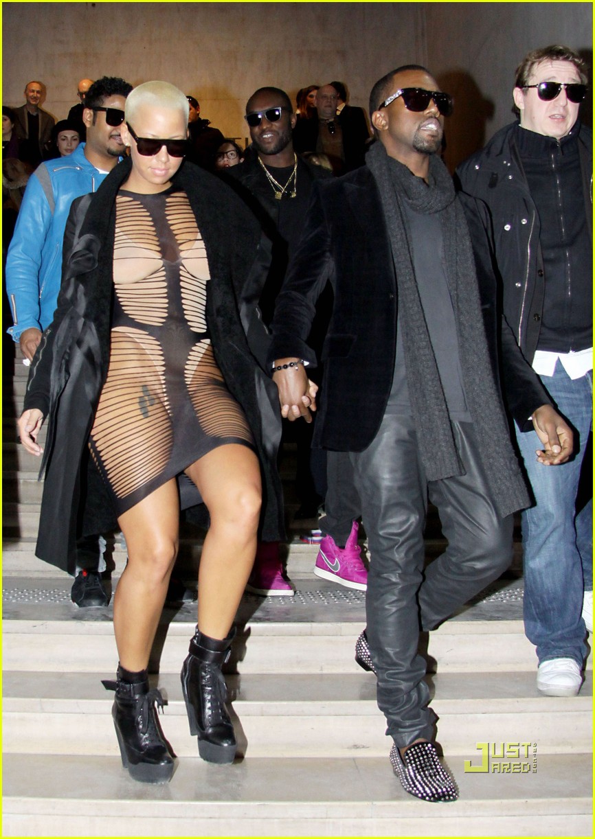 amber rose sheer dress Kanye West's ex-girlfriend Amber Rose recalls the moment the rapper  'reduced her to tears by making her wear a revealing dress' in Paris