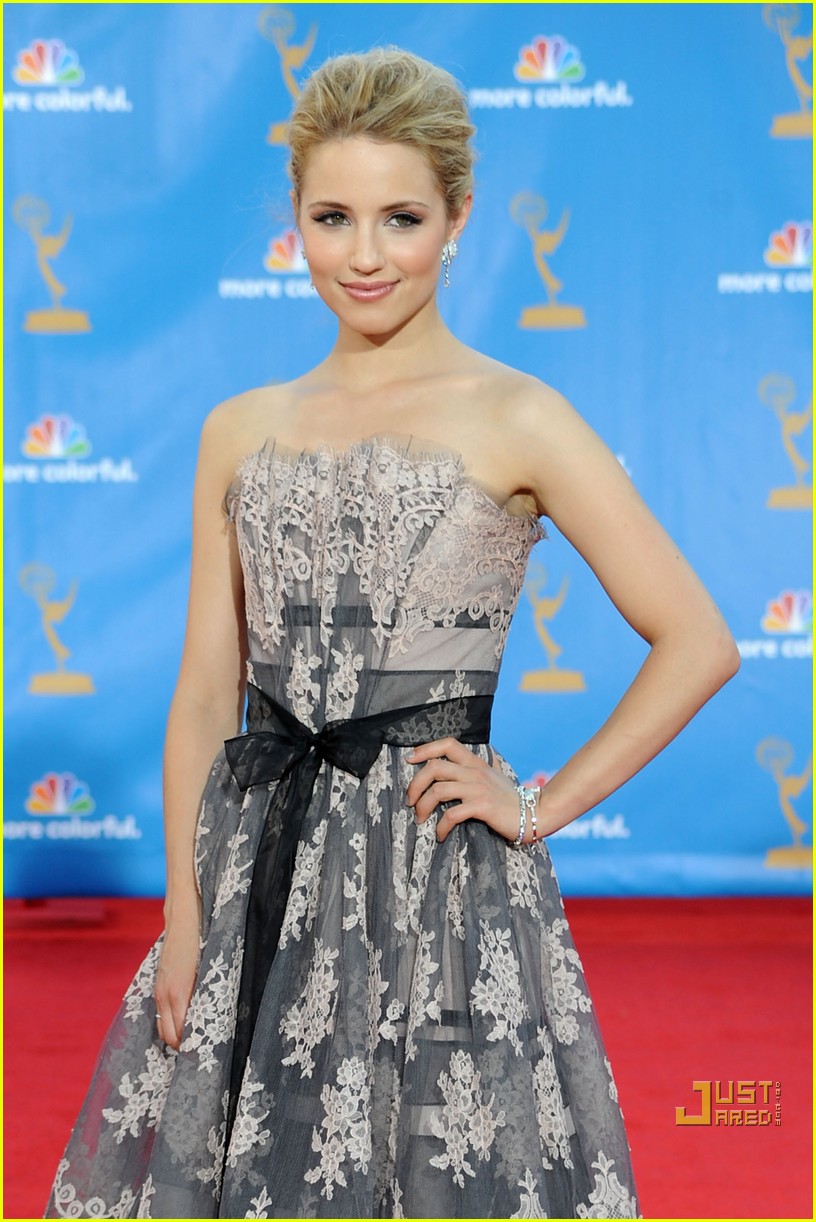 dianna agron blue dress Life imitates art for Dianna Agron as she steps out in Quinn Fabray's Glee finale dress