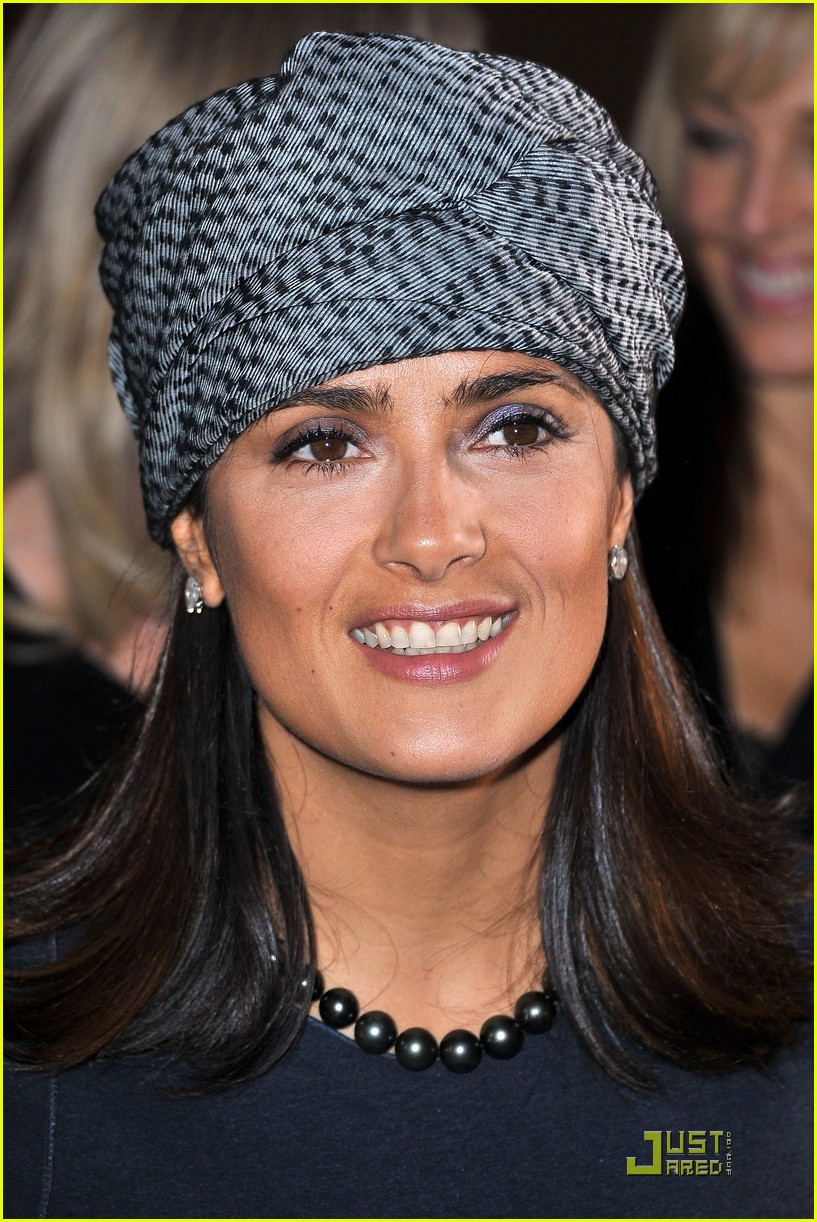 Salma Hayek Has Fun At Fashion Week