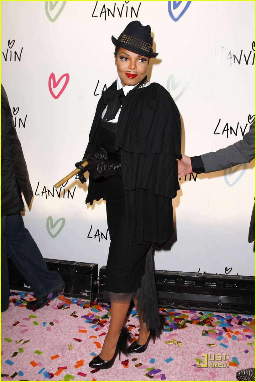 Janet Jackson: Mustache at Lanvin Halloween Extravaganza!