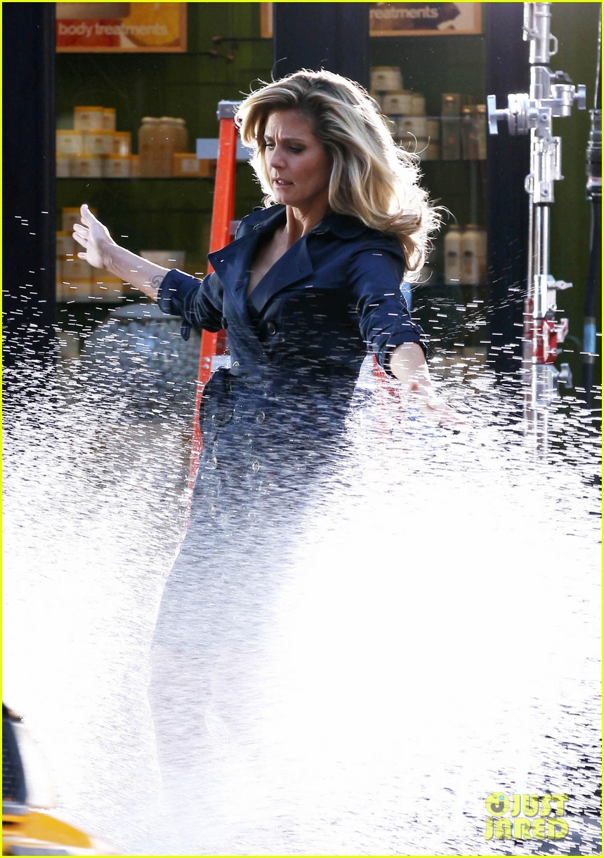 Heidi Klum: Splashed By A Taxi While Filming A Hair Spray Ad