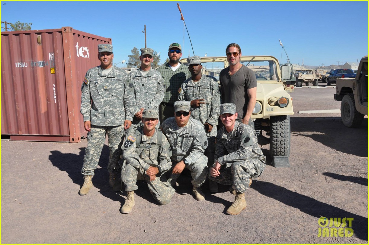 Brad Pitt & Shia LaBeouf Visit Fort Irwin to Prep for 'Fury'