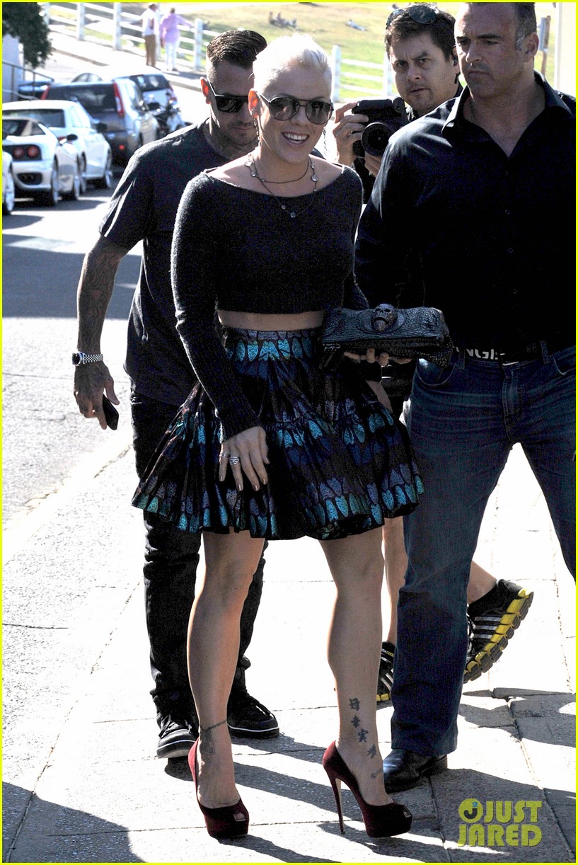 Pink & Carey Hart Meet with Record Executives in Sydney