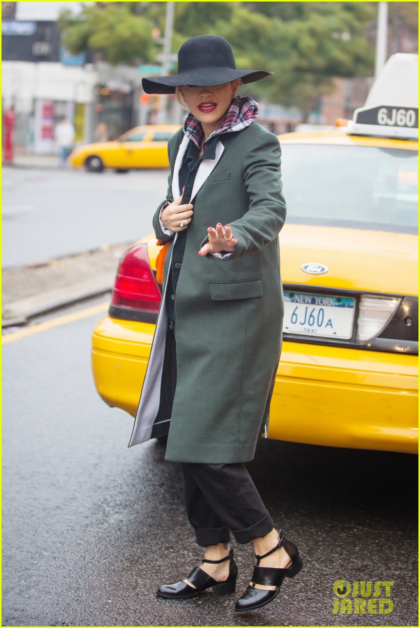 Rita Ora Wears Red Wig for Halloween in New York City
