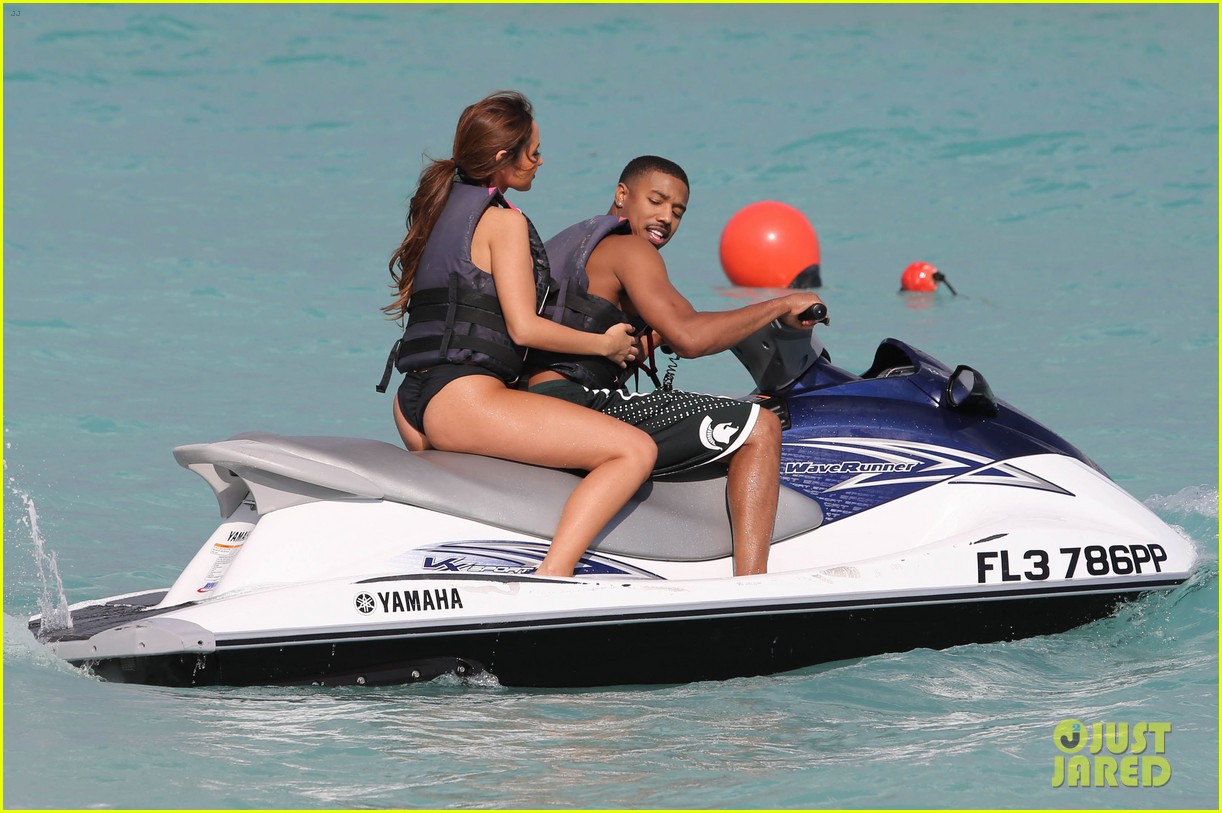 Michael B. Jordan: Shirtless Beach Stroll with Mystery Girl!