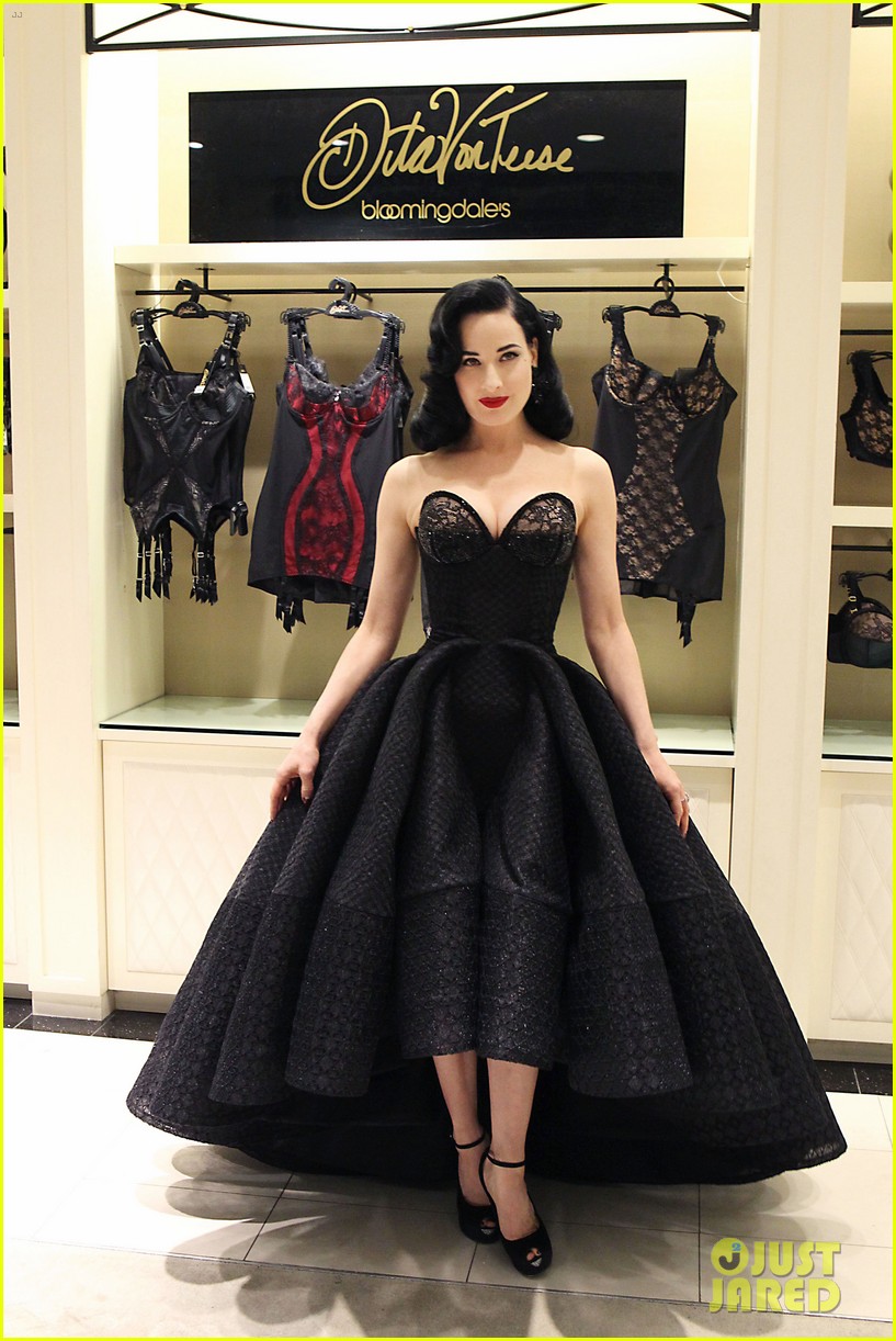 dita von teese dress line Dita Von Teese in black dress