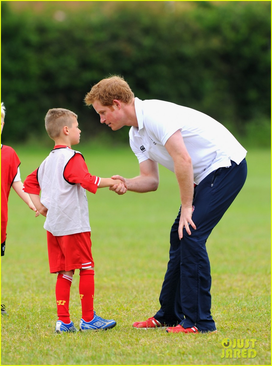 Prince Harry Plays Rugby with School Kids & Flashes His Abs in the Process!