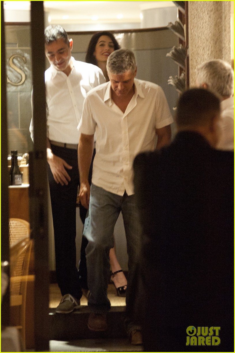 George Clooney & Fiancee Amal Alamuddin Step Out for Romantic Dinner at Harry's Bar!