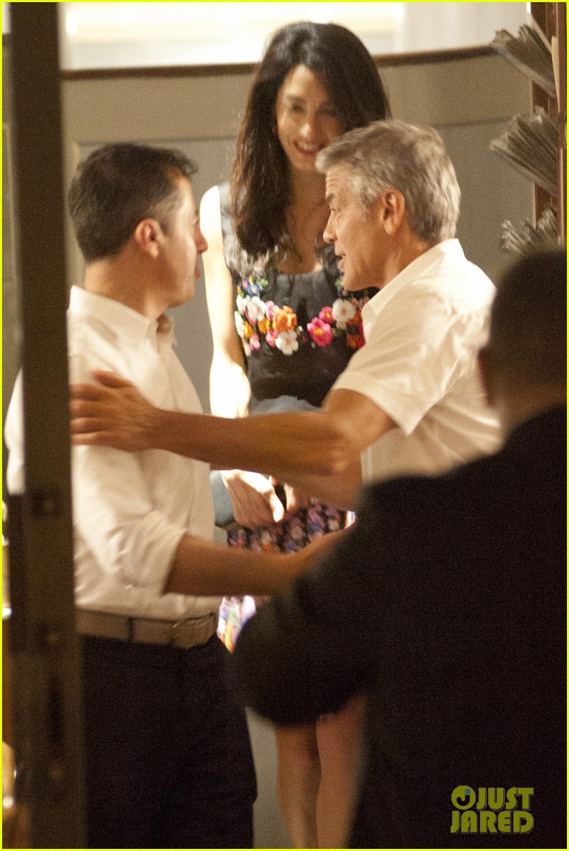 George Clooney & Fiancee Amal Alamuddin Step Out for Romantic Dinner at Harry's Bar!