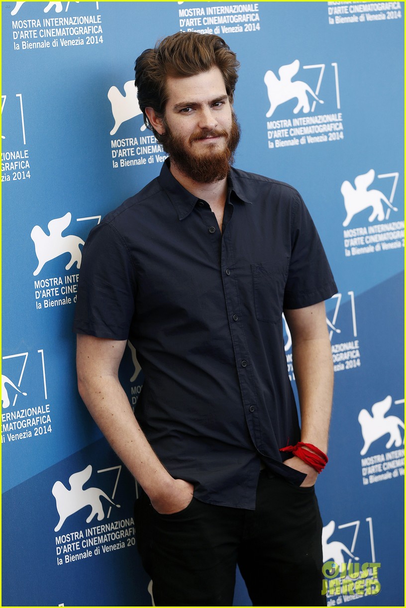 Andrew Garfield Strokes His Big Bushy Beard at the '99 Homes' Photo Call