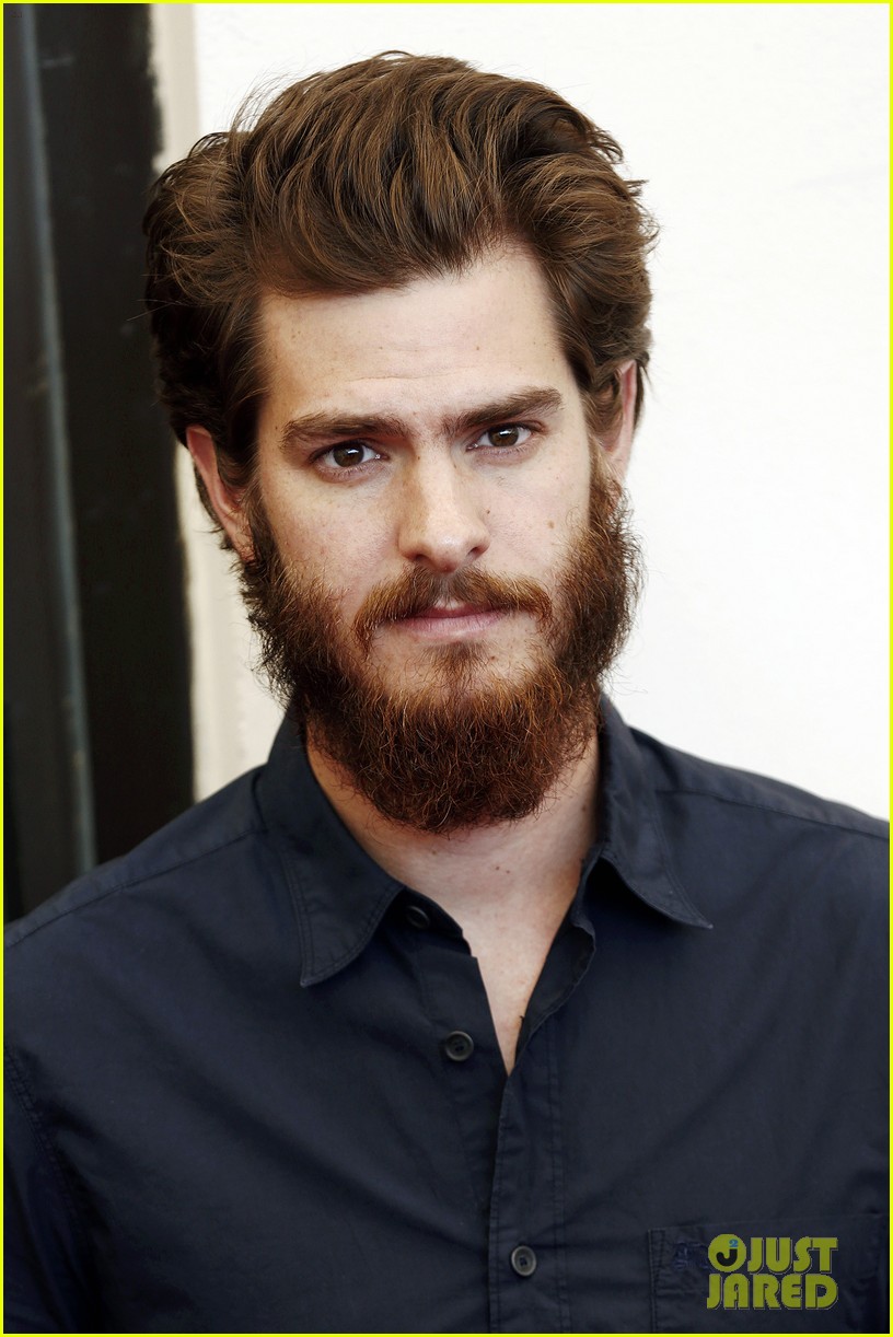 Andrew Garfield Strokes His Big Bushy Beard at the '99 Homes' Photo Call