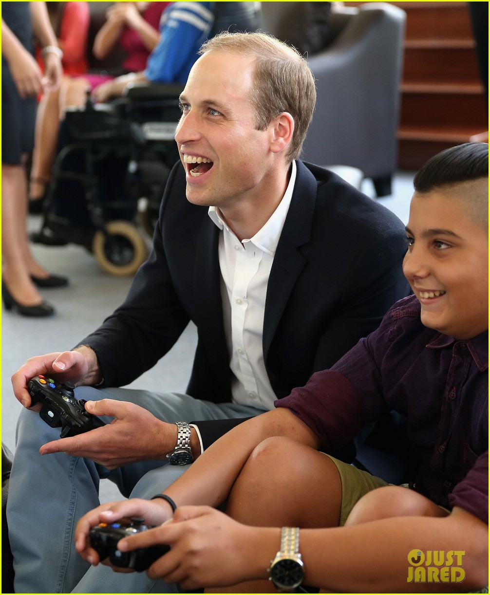 Prince William Plays Foosball & Video Games with Kids in Malta