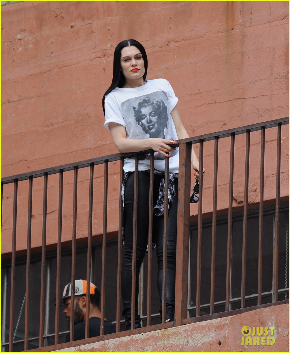 Jessie J is a Sexy Leather 'Masterpiece' on Her Music Video Set