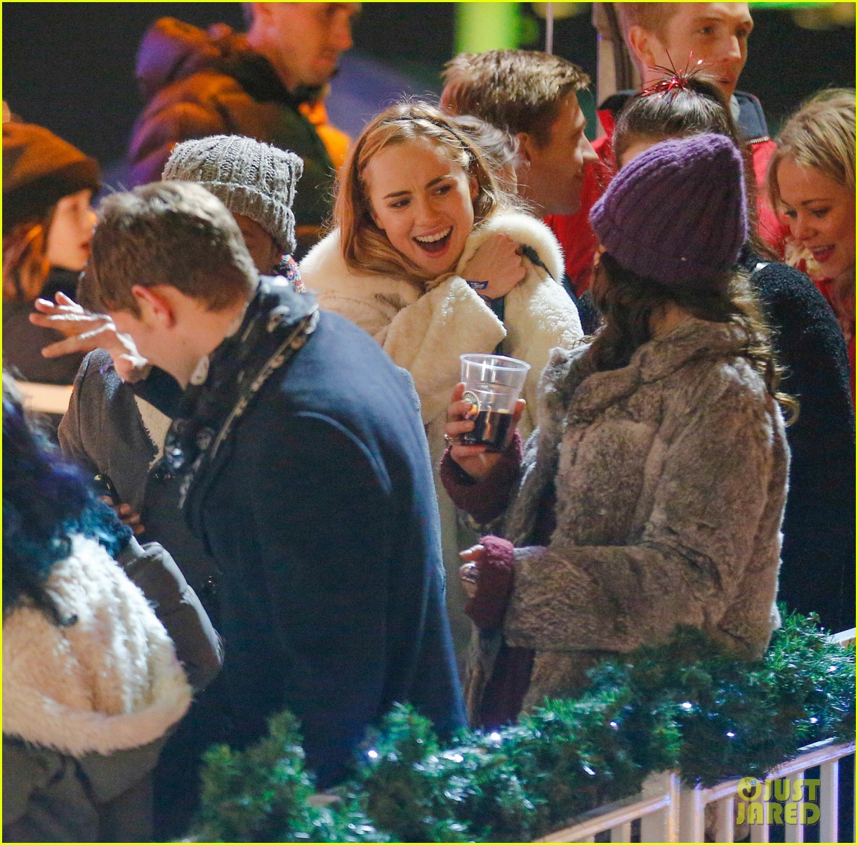 Suki Waterhouse & Matt Smith Get into Holiday Spirit at Winter Wonderland Park Opening