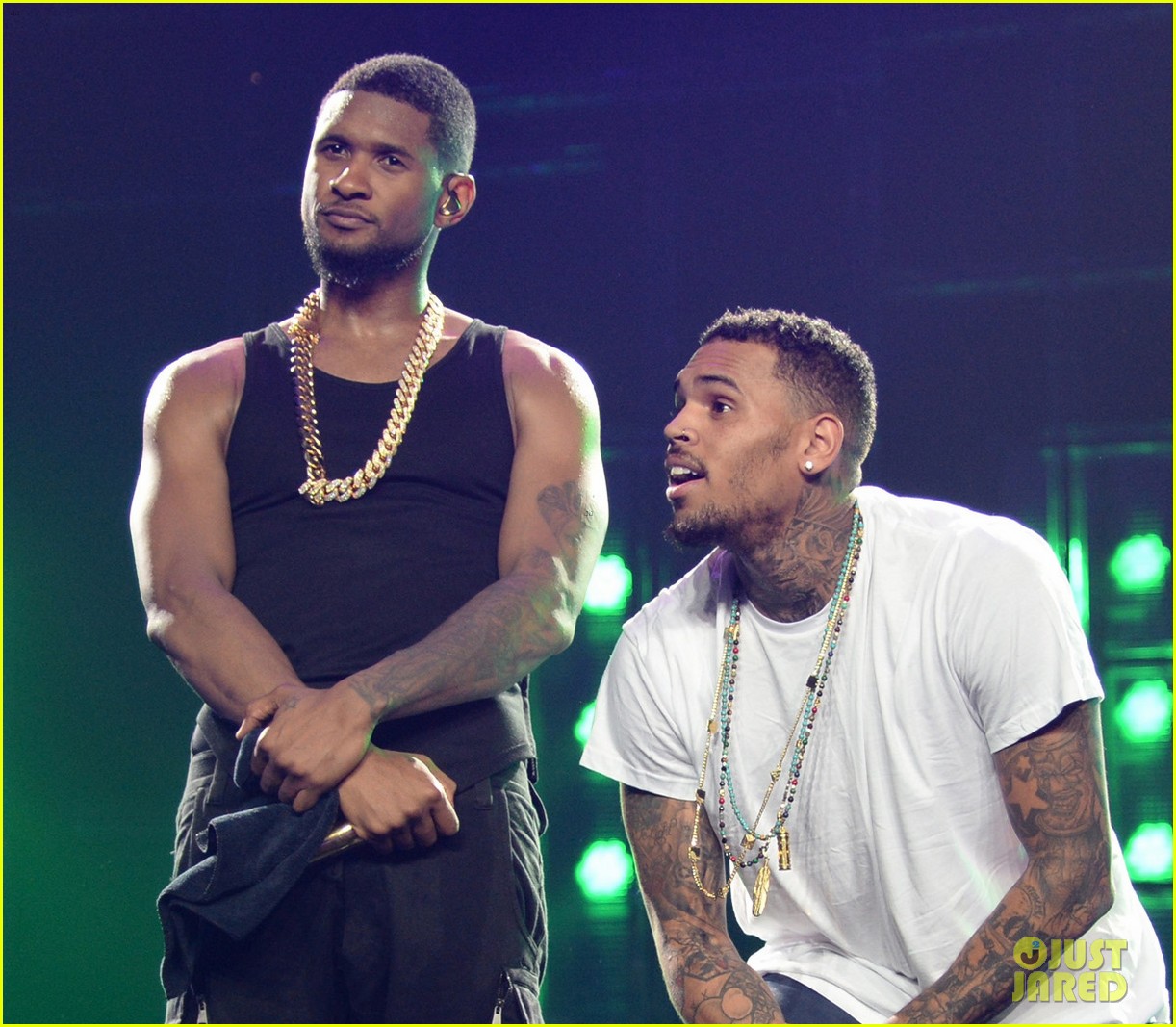Chris Brown is Usher's Surprise Guest Performer at UR Experience Concert in Los Angeles