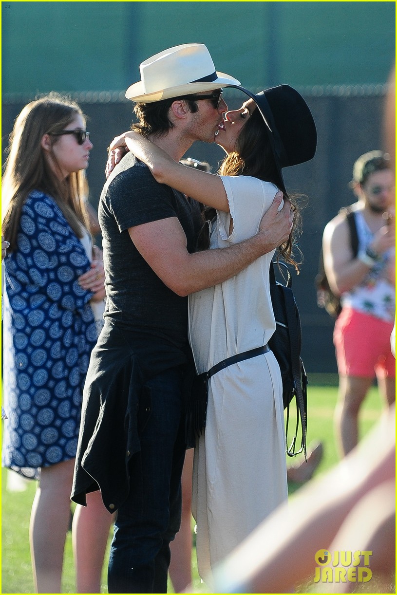 Ian Somerhalder & Nikki Reed Kiss Like Crazy at Coachella 2015