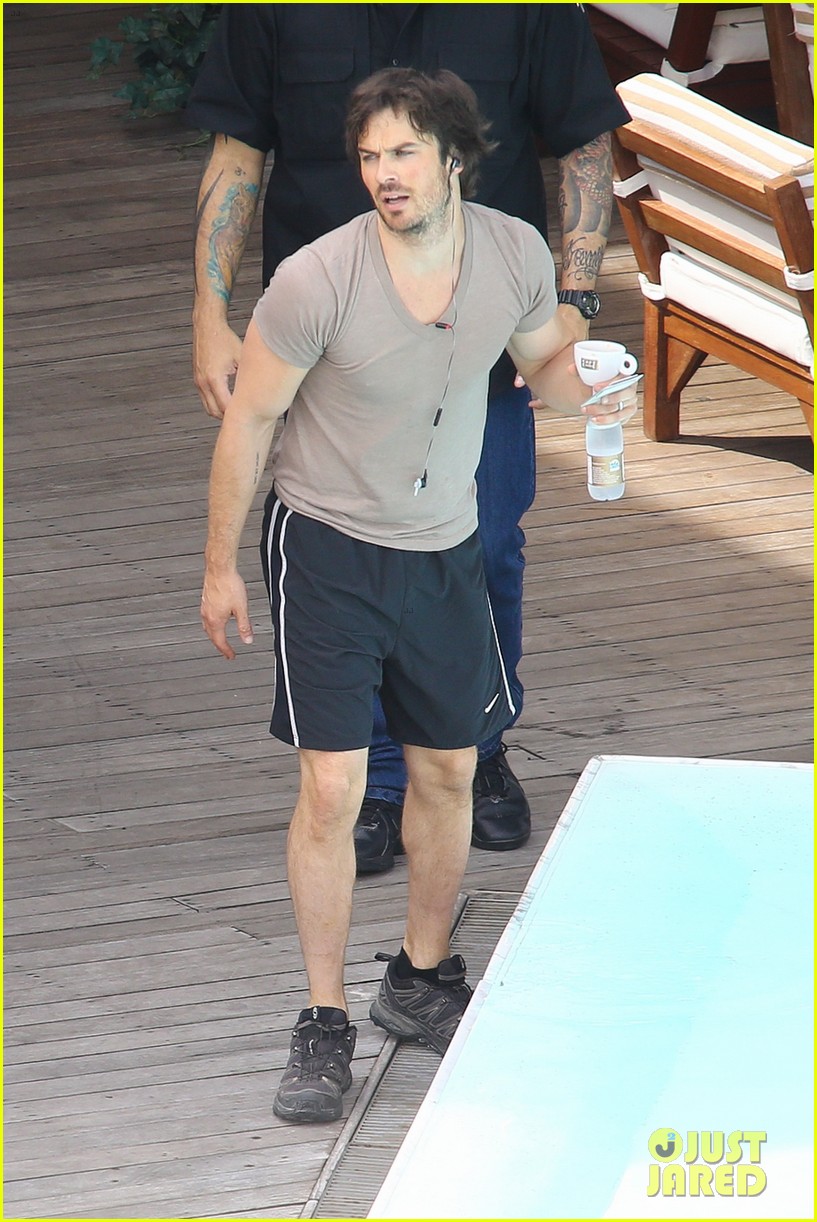 Ian Somerhalder & Nikki Reed Share Poolside Kiss in Brazil