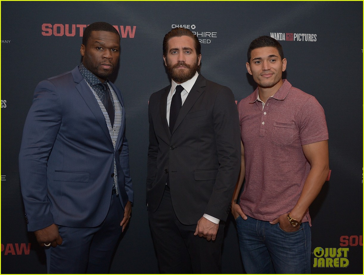 50 Cent Makes First Post-Bankruptcy Appearance at 'Southpaw' Screening with Jake Gyllenhaal & Rachel McAdams!