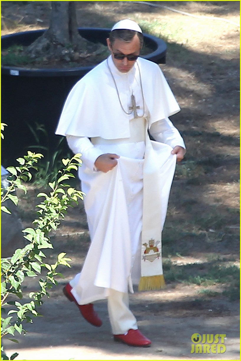 Jude Law Dresses as the Pope On Set of 'The Young Pope'