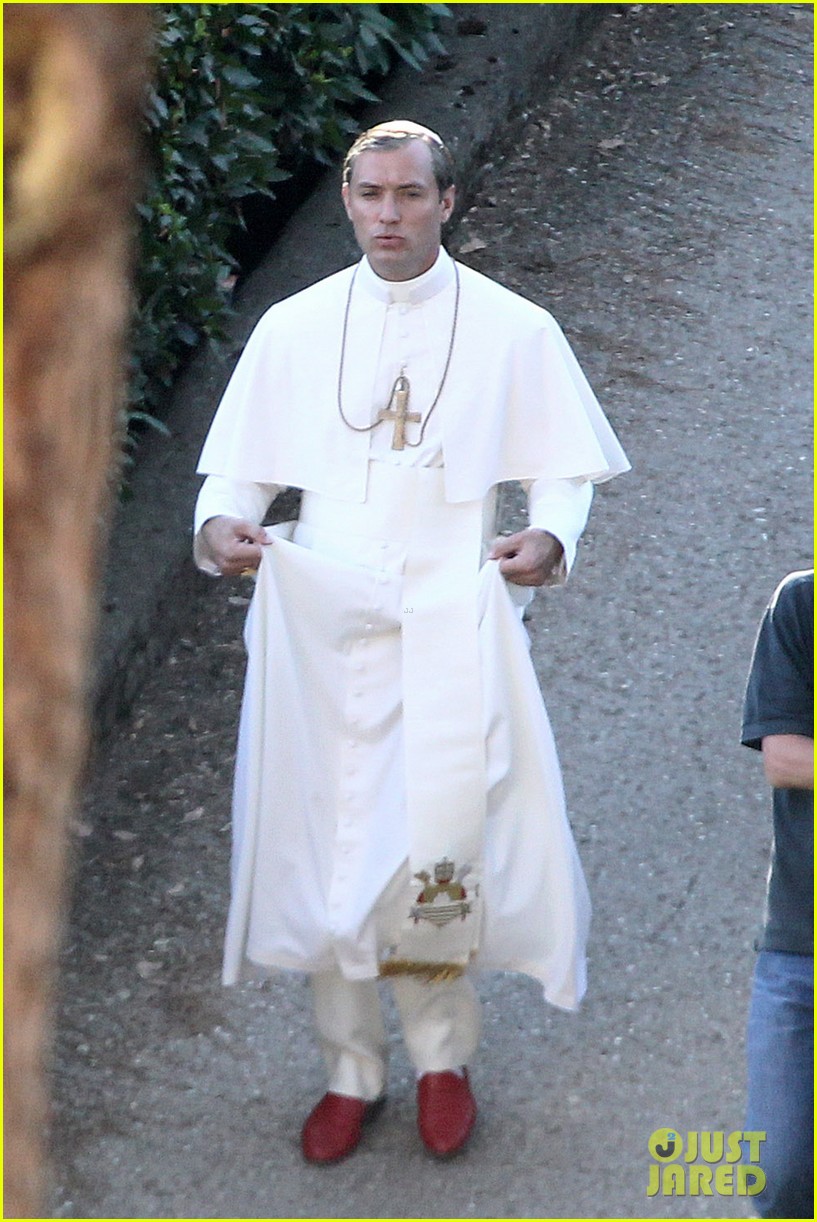 Jude Law Dresses as the Pope On Set of 'The Young Pope'