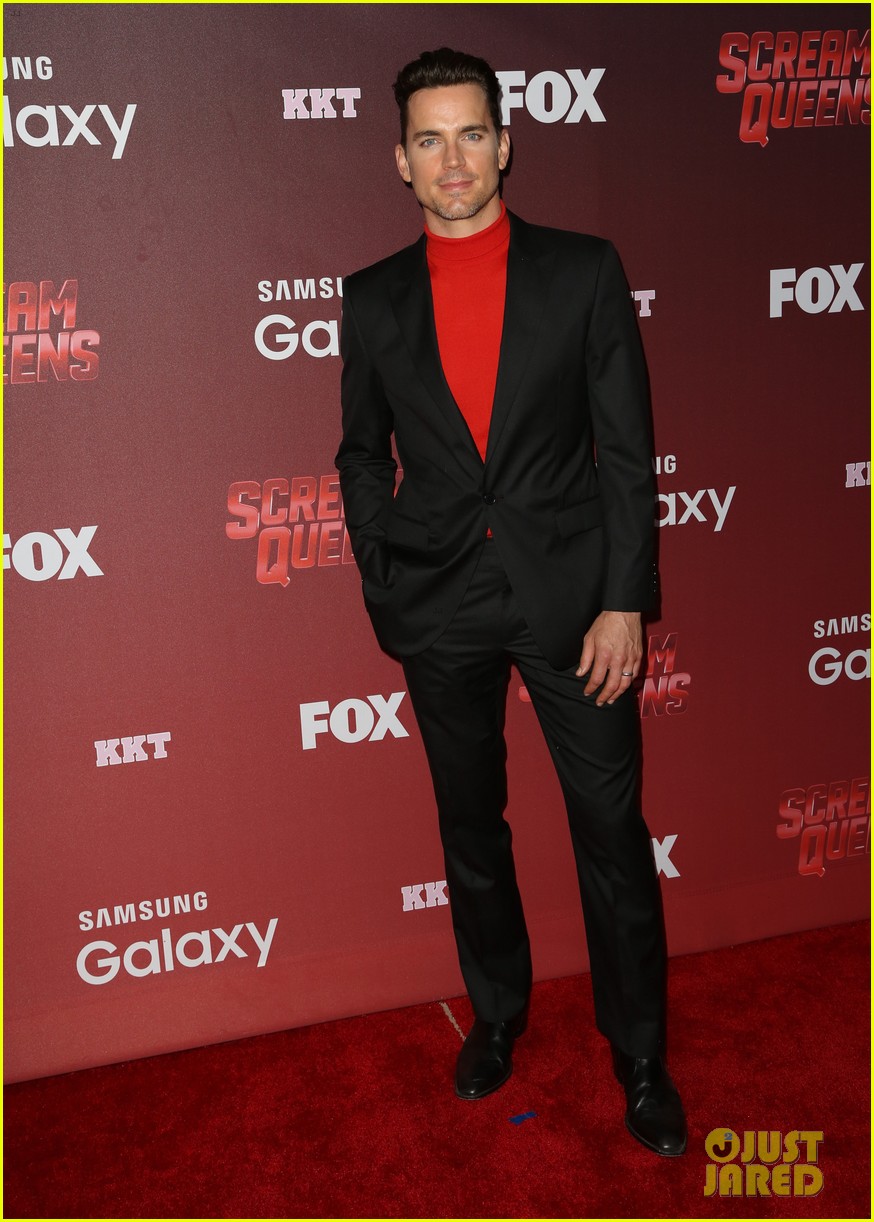 Matt Bomer & Nick Jonas Both Rock Blazer-Sweater Combos at 'Scream Queens' Premiere