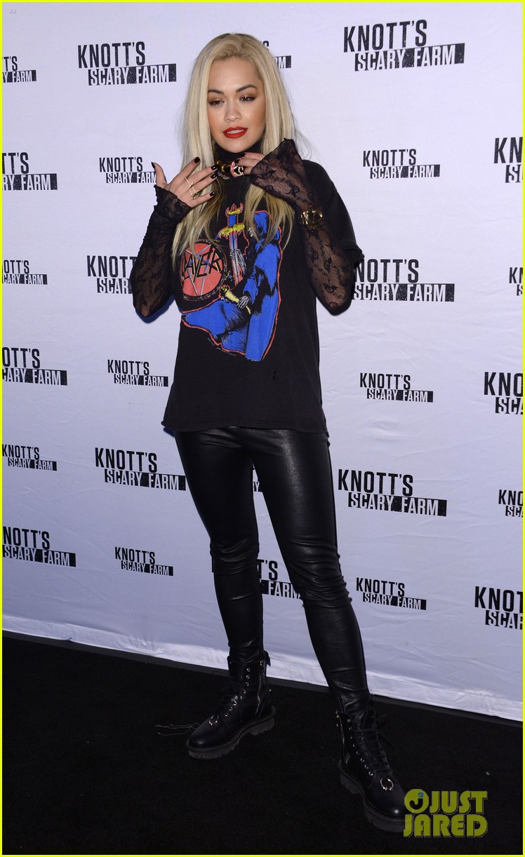Rita Ora & Travis Barker Head To Knott's Scary Farm After Relationship Reveal
