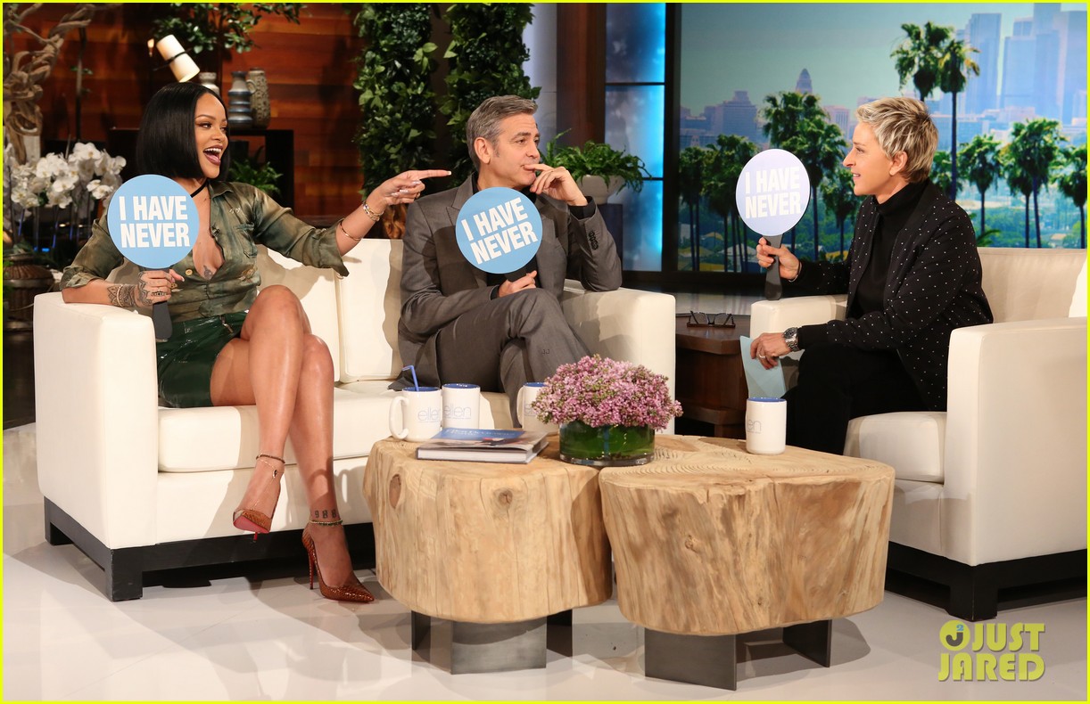 Watch George Clooney & Rihanna Play 'Never Have I Ever'!