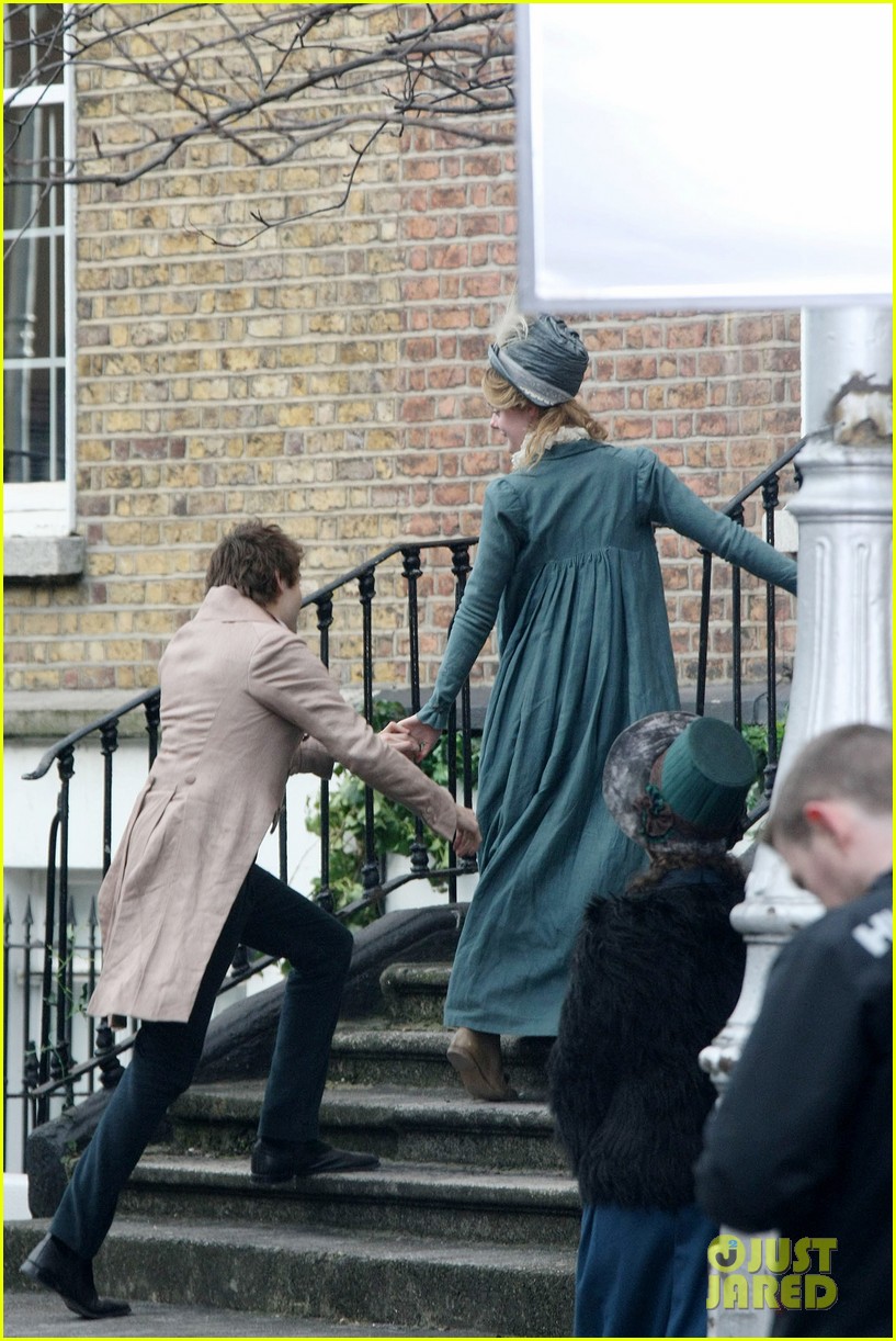 Douglas Booth & Elle Fanning Get Playful For 'A Storm In The Stars' Filming
