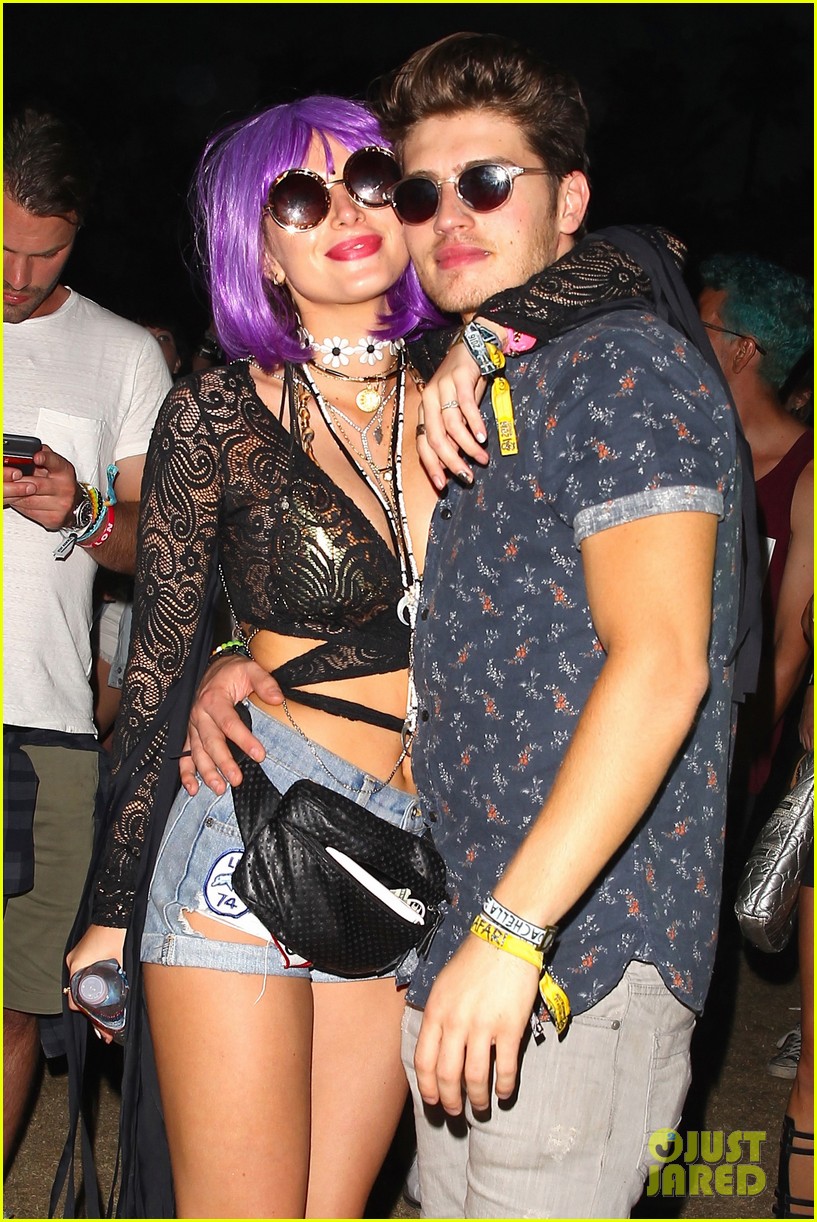 Bella Thorne Wears a Fun Purple Wig at Coachella 2016