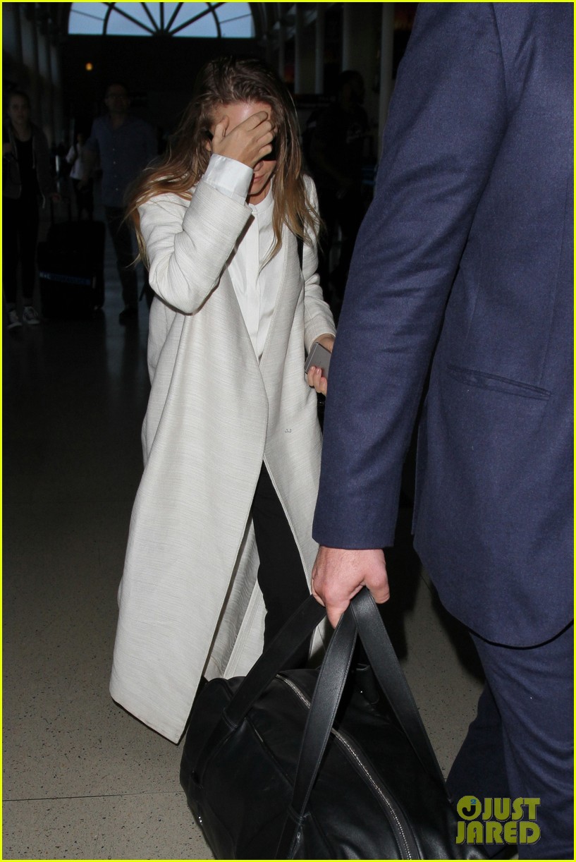 Mary-Kate Olsen Lands at LAX with Husband Olivier Sarkozy
