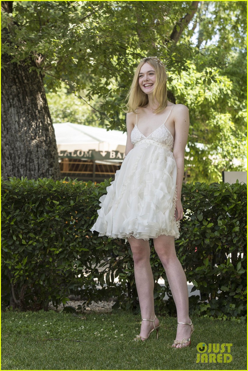 Elle Fanning Wears Pretty Flower Crown for 'Neon Demon' in Rome!