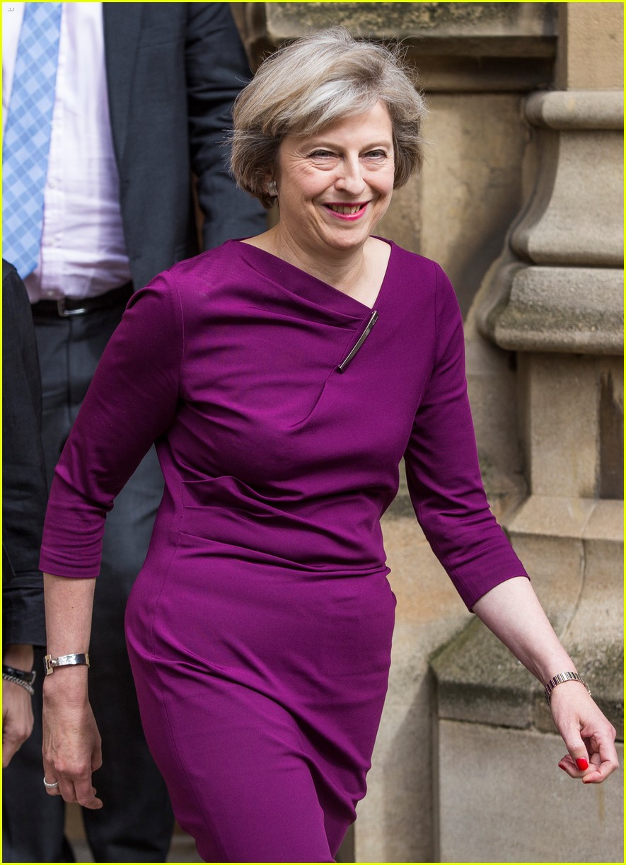theresa may purple dress Who is Theresa May? Meet the UK's New Prime Minister - Just Jared -  Celebrity News and Gossip