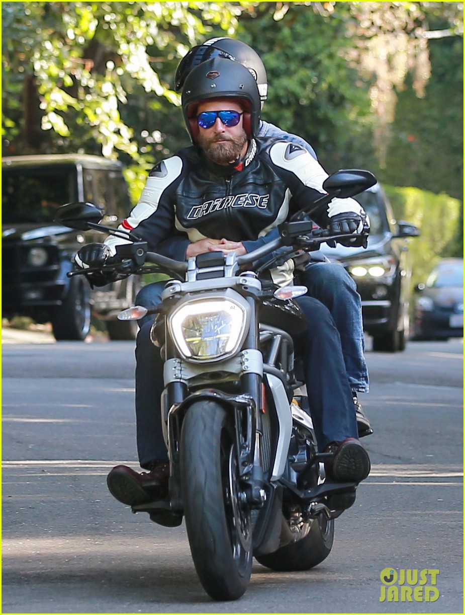 Bradley Cooper Takes His Buddy for a Motorcycle Ride