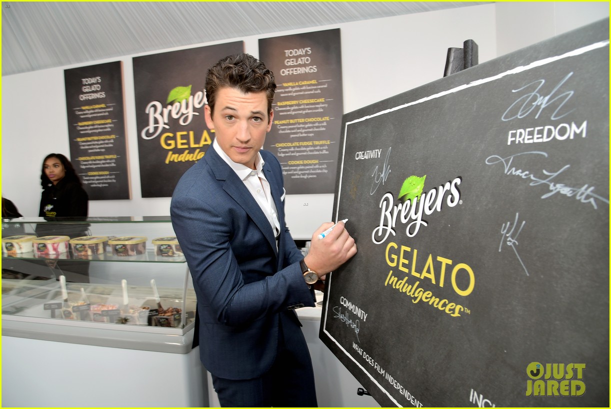 Miles Teller & Katharine McPhee Indulge in Gelato at Spirit Awards 2017