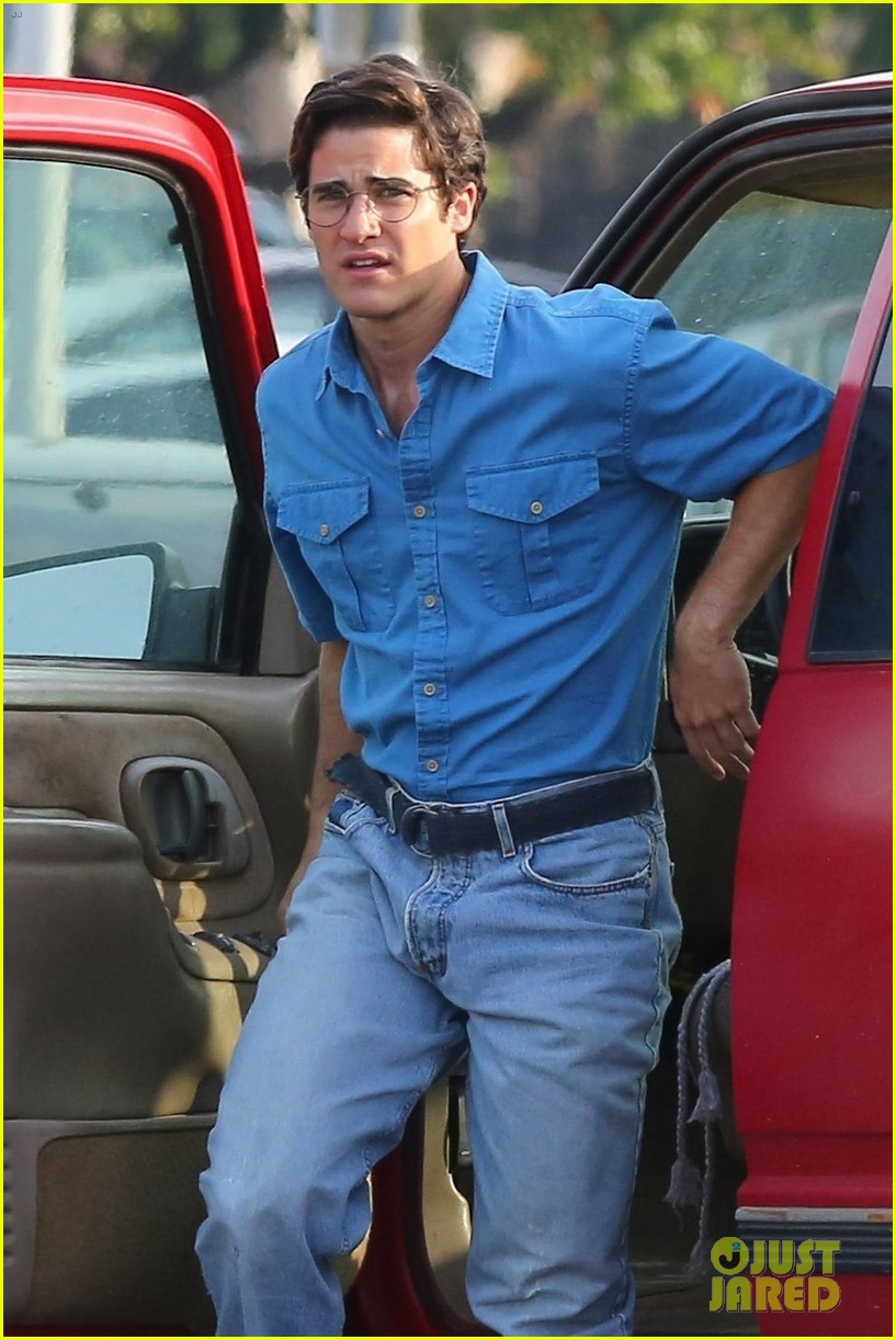 Darren Criss Flaunts His Biceps on 'Versace' Set