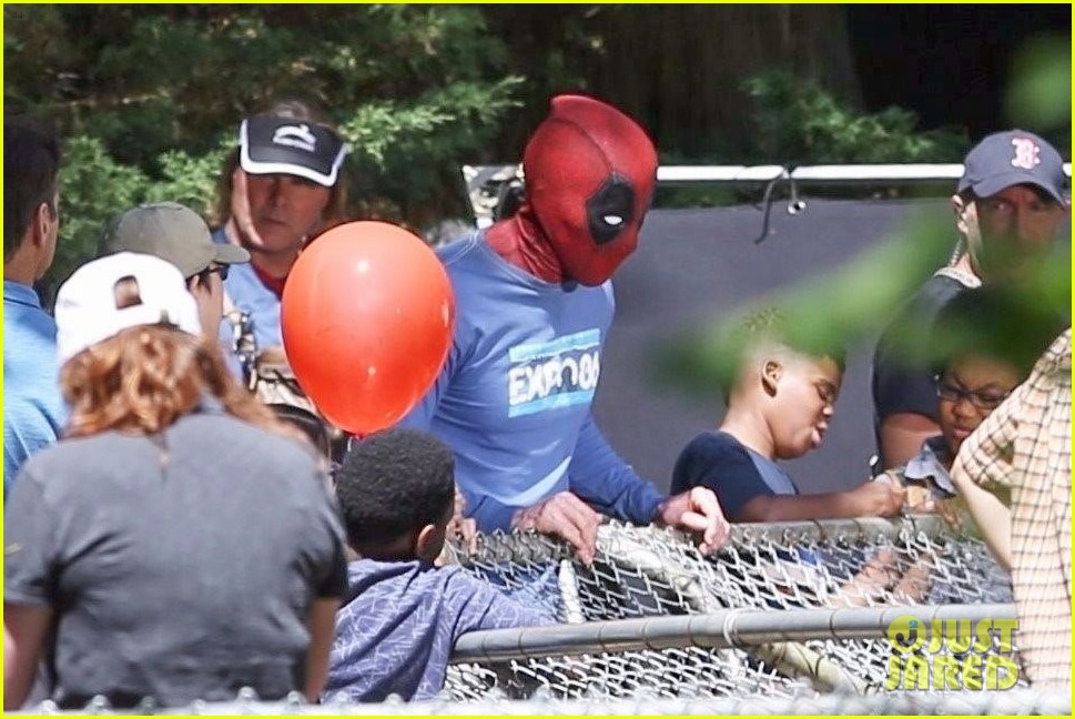 Ryan Reynolds' Deadpool Flies Into a Kid's Birthday Party in New Set Photos