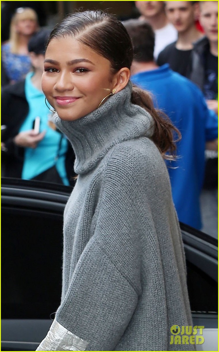 Zendaya Goes Metallic While Greeting Fans in London