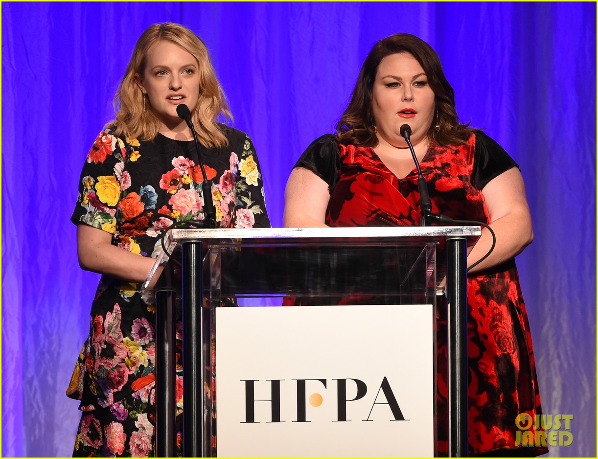 Alison Brie, Elisabeth Moss, & Jenny Slate Go Glam for HFPA Banquet