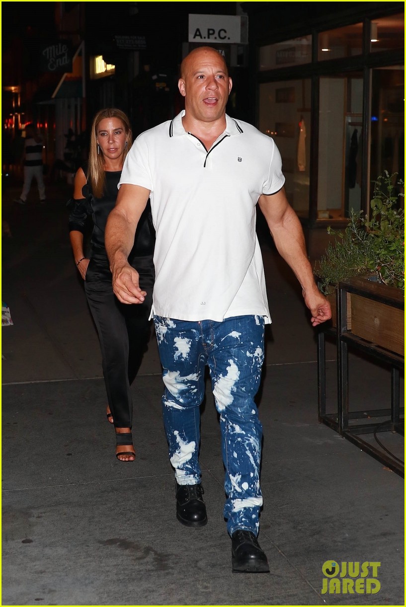 Vin Diesel Sports Paint-Splattered Jeans for NYC Dinner Outing
