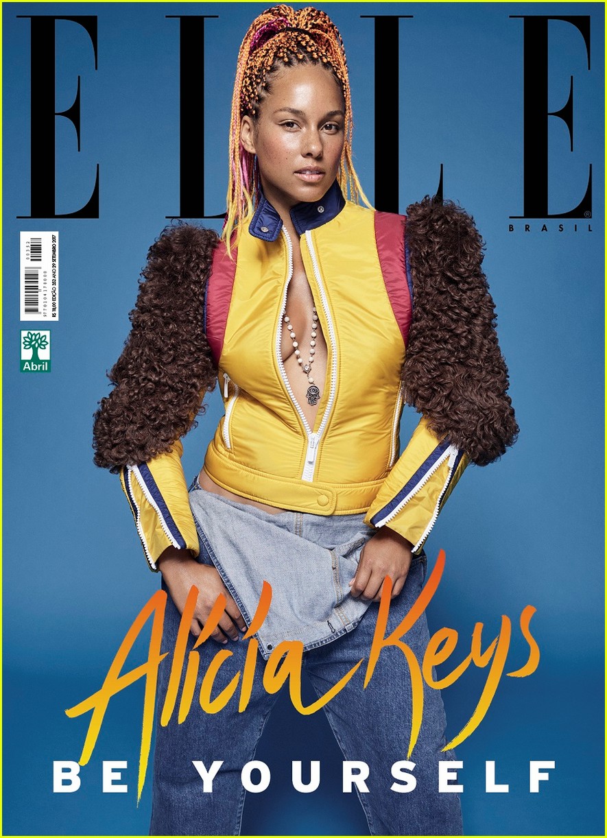 Alicia Keys Goes Bare Faced on Four Beautiful 'Elle Brazil' Covers