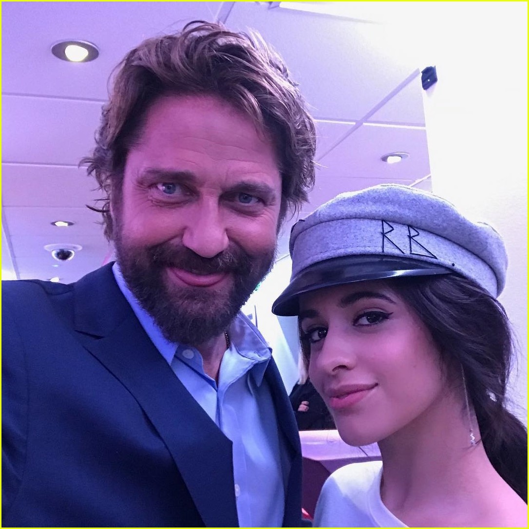 Camila Cabello Poses With Fans & Meets Gerard Butler in London!