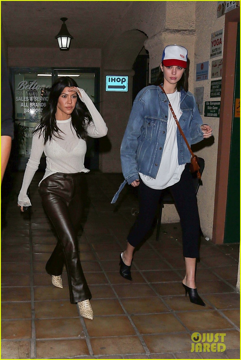 Kourtney Kardashian & Kendall Jenner Wear Matching Denim While Out in LA