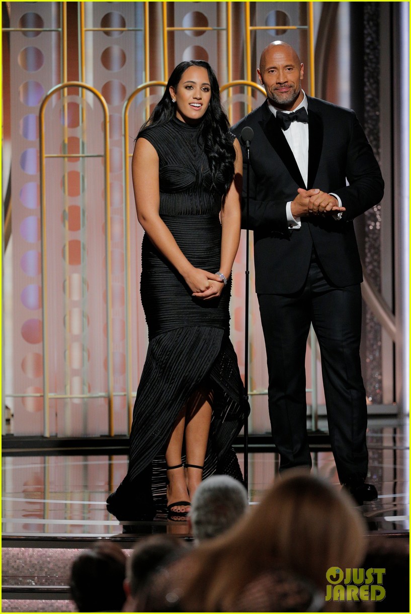 Dwayne Johnson & Daughter Simone Take the Stage at Golden Globes 2018