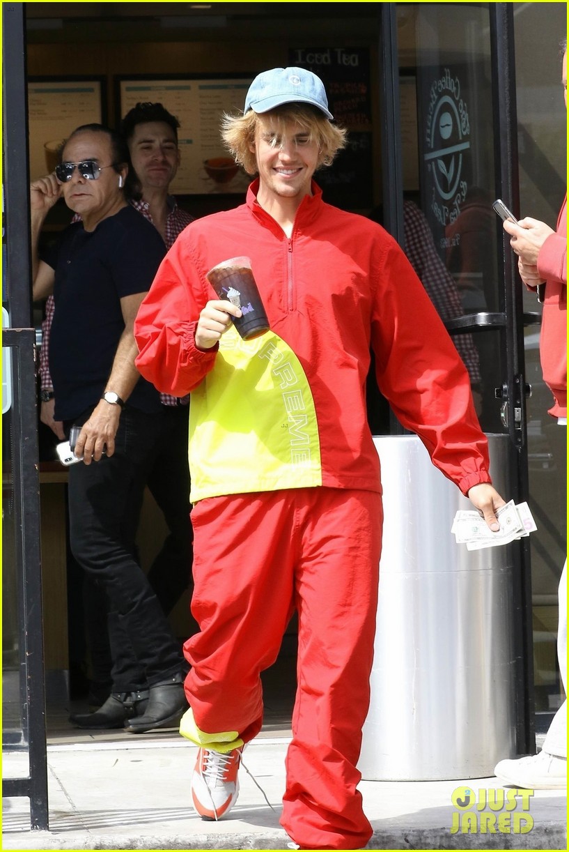 Justin Bieber Steps Out in Matching Pants & Jacket After His Minor Car Accident
