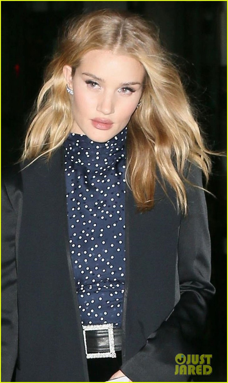 Rosie Huntington-Whiteley Rocks Orange Leather Pants in NYC!