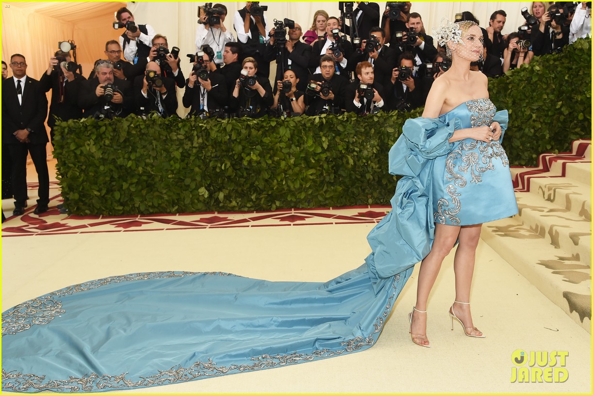 Diane Kruger Stuns in Blue Gown With Long Train at Met Gala 2018