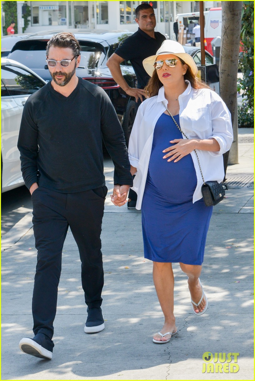 Eva Longoria Cradles Baby Bump While Out with Jose Baston!
