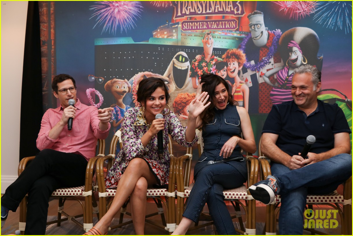 Selena Gomez Shares Laughs with 'Hotel Transylvania 3' Co-Stars at Press Conference